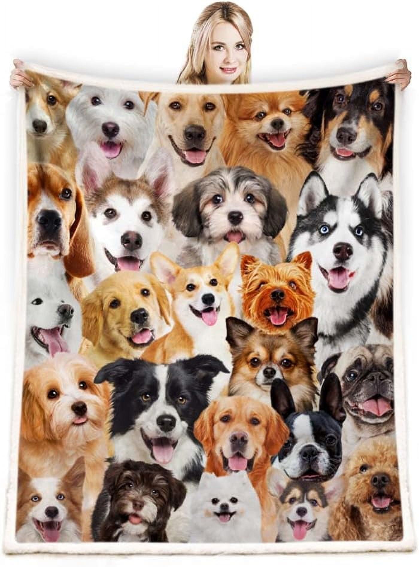 Dog picture printed on blanket hotsell