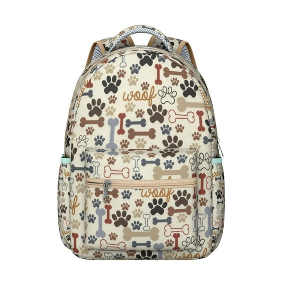 Dog Print Bookbag for Active Lifestyles - Gym, School & Travel Friendly, Water-Resistant, Trendy Pet Lover Look