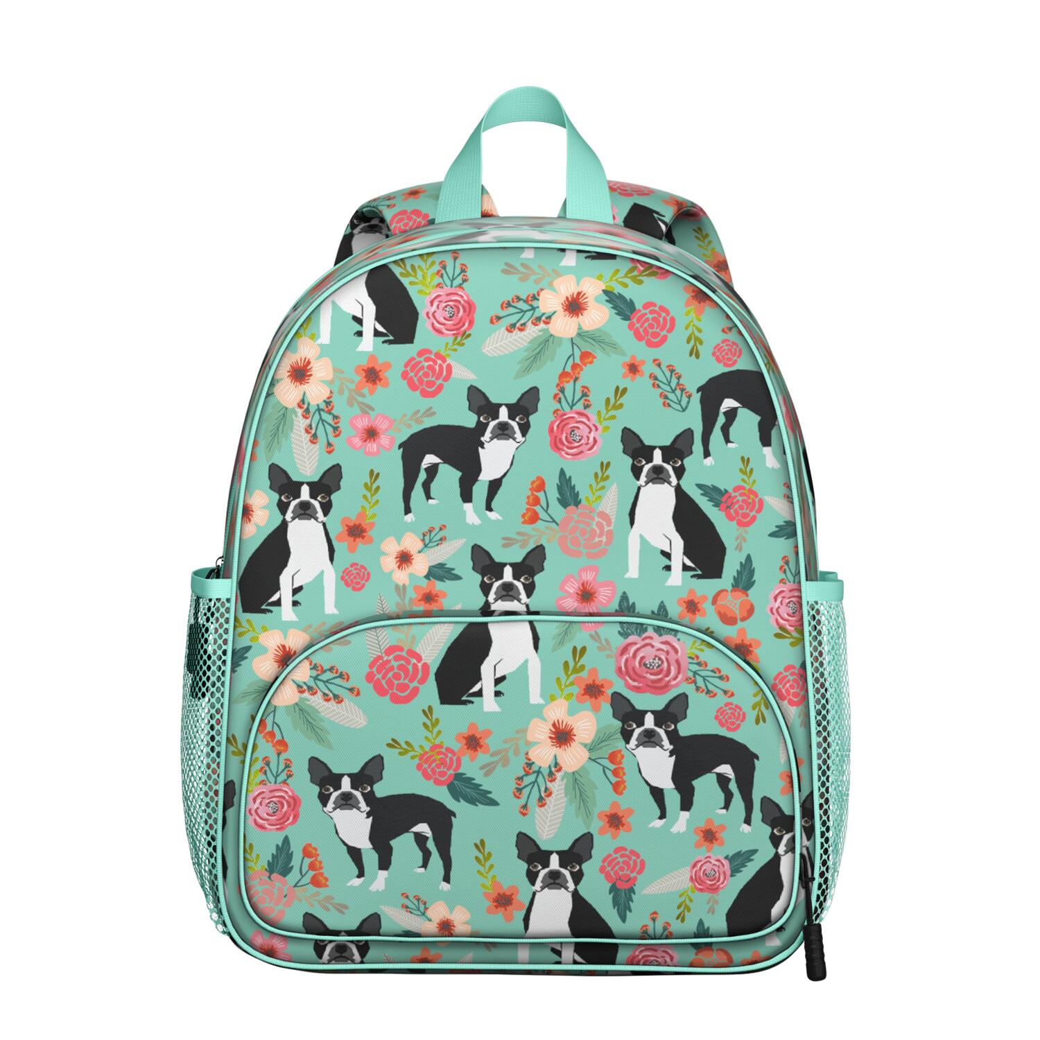 Dog Print Design Student Backpack – Playful Puppy Paw Pattern with Bone ...