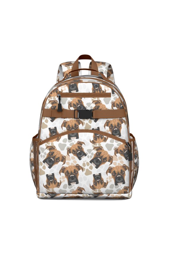 Dog Print Design Students Backpack Adorable Puppy Pattern with Abstract Artistic Elements for Student