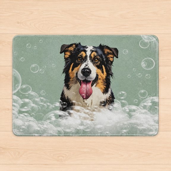 Dog Print Doormat with Non-Slip Backing, Printable Fabric Floor Mat, 15.7 x 23.6 in or 19.7 x 31.5 in