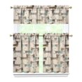 thumbnail image 1 of Dog Print Kitchen Curtains 36 Inch Short - 3 Panel Set, Cute Puppy & Floral Design, Rod Pocket Pet Lover Curtains 100% Polyester, Paw & Bone Pattern for Kitchen, Living Room, Bedroom, Easy Wash, 1 of 6