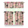 thumbnail image 1 of Dog Print Kitchen Curtains 36 Inch Short - 3 Panel Set, Cute Puppy & Floral Design, Rod Pocket Pet Lover Curtains 100% Polyester, Paw & Bone Pattern for Kitchen, Living Room, Bedroom, Easy Wash, 1 of 6