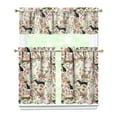 thumbnail image 1 of Dog Print Kitchen Curtains 36 Inch Short - 3 Panel Set, Cute Puppy & Floral Design, Rod Pocket Pet Lover Curtains 100% Polyester, Paw & Bone Pattern for Kitchen, Living Room, Bedroom, Easy Wash, 1 of 6