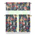 thumbnail image 1 of Dog Print Kitchen Curtains 36 Inch Short - 3 Panel Set, Cute Puppy & Floral Design, Rod Pocket Pet Lover Curtains 100% Polyester, Paw & Bone Pattern for Kitchen, Living Room, Bedroom, Easy Wash, 1 of 6