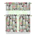 thumbnail image 1 of Dog Print Kitchen Curtains 36 Inch Short - 3 Panel Set, Cute Puppy & Floral Design, Rod Pocket Pet Lover Curtains 100% Polyester, Paw & Bone Pattern for Kitchen, Living Room, Bedroom, Easy Wash, 1 of 6