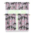 thumbnail image 1 of Dog Print Kitchen Curtains 36 Inch Short - 3 Panel Set, Cute Puppy & Floral Design, Rod Pocket Pet Lover Curtains 100% Polyester, Paw & Bone Pattern for Kitchen, Living Room, Bedroom, Easy Wash, 1 of 5