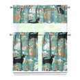 thumbnail image 1 of Dog Print Kitchen Curtains 36 Inch Short - 3 Panel Set, Cute Puppy & Floral Design, Rod Pocket Pet Lover Curtains 100% Polyester, Paw & Bone Pattern for Kitchen, Living Room, Bedroom, Easy Wash, 1 of 6