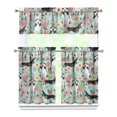 thumbnail image 1 of Dog Print Kitchen Curtains 36 Inch Short - 3 Panel Set, Cute Puppy & Floral Design, Rod Pocket Pet Lover Curtains 100% Polyester, Paw & Bone Pattern for Kitchen, Living Room, Bedroom, Easy Wash, 1 of 6