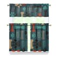 thumbnail image 1 of Dog Print Kitchen Curtains 36 Inch Short - 3 Panel Set, Cute Puppy & Floral Design, Rod Pocket Pet Lover Curtains 100% Polyester, Paw & Bone Pattern for Kitchen, Living Room, Bedroom, Easy Wash, 1 of 6
