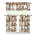 thumbnail image 1 of Dog Print Kitchen Curtains 36 Inch Short - 3 Panel Set, Cute Puppy & Floral Design, Rod Pocket Pet Lover Curtains 100% Polyester, Paw & Bone Pattern for Kitchen, Living Room, Bedroom, Easy Wash, 1 of 6