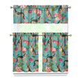 thumbnail image 1 of Dog Print Kitchen Curtains 36 Inch Short - 3 Panel Set, Cute Puppy & Floral Design, Rod Pocket Pet Lover Curtains 100% Polyester, Paw & Bone Pattern for Kitchen, Living Room, Bedroom, Easy Wash, 1 of 6