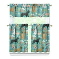 thumbnail image 1 of Dog Print Kitchen Curtains 36 Inch Short - 3 Panel Set, Cute Puppy & Floral Design, Rod Pocket Pet Lover Curtains 100% Polyester, Paw & Bone Pattern for Kitchen, Living Room, Bedroom, Easy Wash, 1 of 6