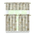 thumbnail image 1 of Dog Print Kitchen Curtains 36 Inch Short - 3 Panel Set, Cute Puppy & Floral Design, Rod Pocket Pet Lover Curtains 100% Polyester, Paw & Bone Pattern for Kitchen, Living Room, Bedroom, Easy Wash, 1 of 6