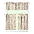 thumbnail image 1 of Dog Print Kitchen Curtains 36 Inch Short - 3 Panel Set, Cute Puppy & Floral Design, Rod Pocket Pet Lover Curtains 100% Polyester, Paw & Bone Pattern for Kitchen, Living Room, Bedroom, Easy Wash, 1 of 1