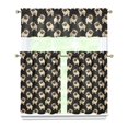 thumbnail image 1 of Dog Print Kitchen Curtains 36 Inch Short - 3 Panel Set, Cute Puppy & Floral Design, Rod Pocket Pet Lover Curtains 100% Polyester, Paw & Bone Pattern for Kitchen, Living Room, Bedroom, Easy Wash, 1 of 6