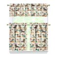 thumbnail image 1 of Dog Print Kitchen Curtains 36 Inch Short - 3 Panel Set, Cute Puppy & Floral Design, Rod Pocket Pet Lover Curtains 100% Polyester, Paw & Bone Pattern for Kitchen, Living Room, Bedroom, Easy Wash, 1 of 5