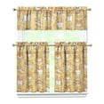 thumbnail image 1 of Dog Print Kitchen Curtains 36 Inch Short - 3 Panel Set, Cute Puppy & Floral Design, Rod Pocket Pet Lover Curtains 100% Polyester, Paw & Bone Pattern for Kitchen, Living Room, Bedroom, Easy Wash, 1 of 6