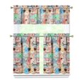 thumbnail image 1 of Dog Print Kitchen Curtains 36 Inch Short - 3 Panel Set, Cute Puppy & Floral Design, Rod Pocket Pet Lover Curtains 100% Polyester, Paw & Bone Pattern for Kitchen, Living Room, Bedroom, Easy Wash, 1 of 6