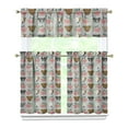 thumbnail image 1 of Dog Print Kitchen Curtains 36 Inch Short - 3 Panel Set, Cute Puppy & Floral Design, Rod Pocket Pet Lover Curtains 100% Polyester, Paw & Bone Pattern for Kitchen, Living Room, Bedroom, Easy Wash, 1 of 6