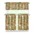 thumbnail image 1 of Dog Print Kitchen Curtains 36 Inch Short - 3 Panel Set, Cute Puppy & Floral Design, Rod Pocket Pet Lover Curtains 100% Polyester, Paw & Bone Pattern for Kitchen, Living Room, Bedroom, Easy Wash, 1 of 6