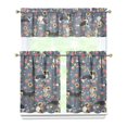 thumbnail image 1 of Dog Print Kitchen Curtains 36 Inch Short - 3 Panel Set, Cute Puppy & Floral Design, Rod Pocket Pet Lover Curtains 100% Polyester, Paw & Bone Pattern for Kitchen, Living Room, Bedroom, Easy Wash, 1 of 1