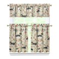 thumbnail image 1 of Dog Print Kitchen Curtains 36 Inch Short - 3 Panel Set, Cute Puppy & Floral Design, Rod Pocket Pet Lover Curtains 100% Polyester, Paw & Bone Pattern for Kitchen, Living Room, Bedroom, Easy Wash, 1 of 6