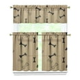 thumbnail image 1 of Dog Print Kitchen Curtains 36 Inch Short - 3 Panel Set, Cute Puppy & Floral Design, Rod Pocket Pet Lover Curtains 100% Polyester, Paw & Bone Pattern for Kitchen, Living Room, Bedroom, Easy Wash, 1 of 6