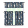 thumbnail image 1 of Dog Print Kitchen Curtains 36 Inch Short - 3 Panel Set, Cute Puppy & Floral Design, Rod Pocket Pet Lover Curtains 100% Polyester, Paw & Bone Pattern for Kitchen, Living Room, Bedroom, Easy Wash, 1 of 6