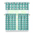 thumbnail image 1 of Dog Print Kitchen Curtains 36 Inch Short - 3 Panel Set, Cute Puppy & Floral Design, Rod Pocket Pet Lover Curtains 100% Polyester, Paw & Bone Pattern for Kitchen, Living Room, Bedroom, Easy Wash, 1 of 6