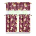 thumbnail image 1 of Dog Print Kitchen Curtains 36 Inch Short - 3 Panel Set, Cute Puppy & Floral Design, Rod Pocket Pet Lover Curtains 100% Polyester, Paw & Bone Pattern for Kitchen, Living Room, Bedroom, Easy Wash, 1 of 6