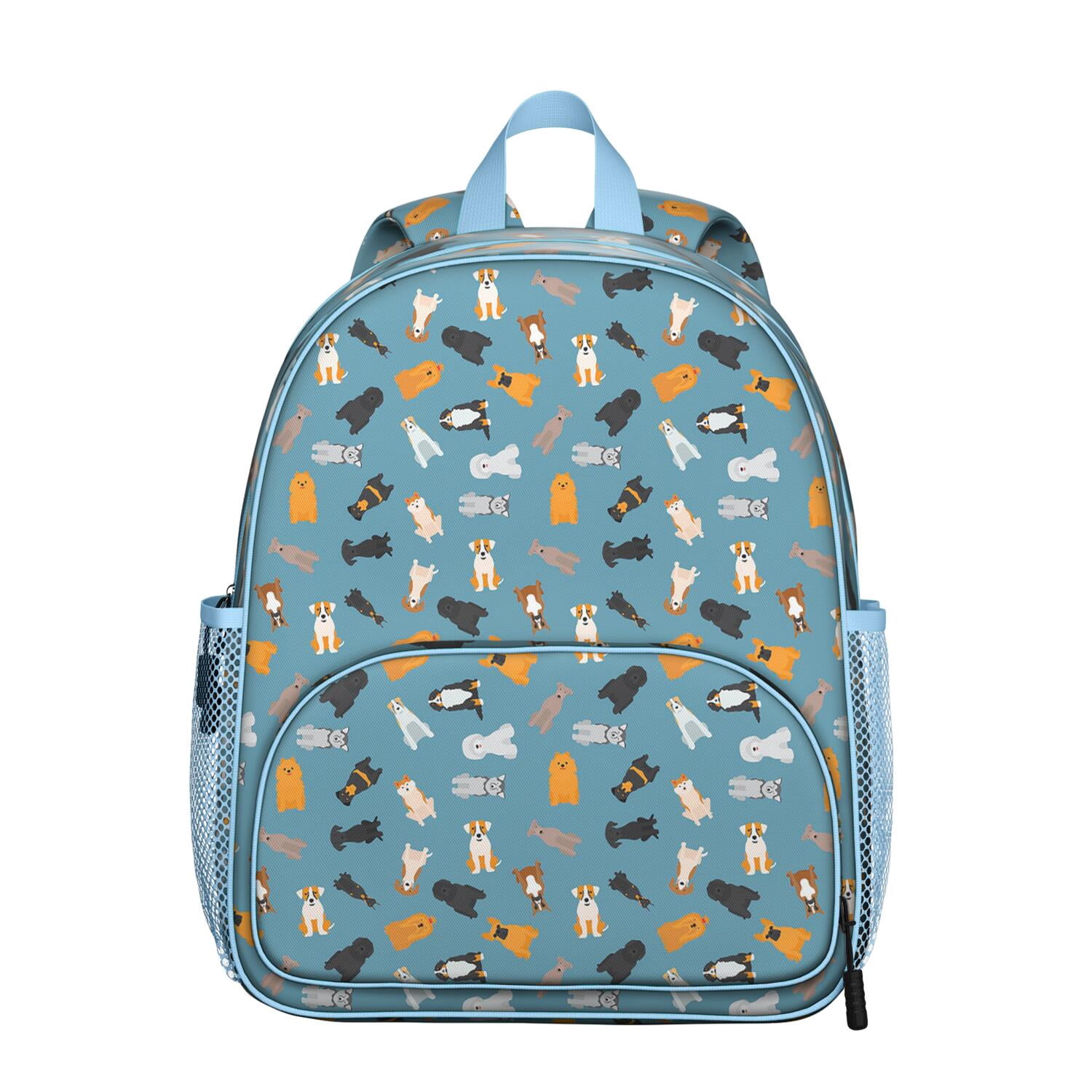 Dog Print Student Backpack – Cute Puppy Paw Pattern with Cartoon Bone ...