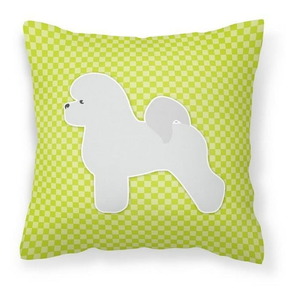 Dog Profile Checkerboard Design Fabric Decorative Pillow
