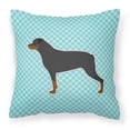 thumbnail image 1 of Dog Profile Checkerboard Design Fabric Decorative Pillow, 1 of 4