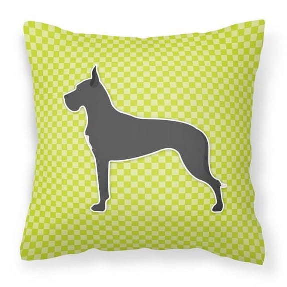 Dog Profile Checkerboard Design Fabric Decorative Pillow