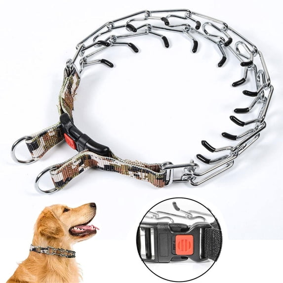 Dog Prong Collar, Dog Pinch Training Collar with Quick Release Snap Buckle And Adjustable Length