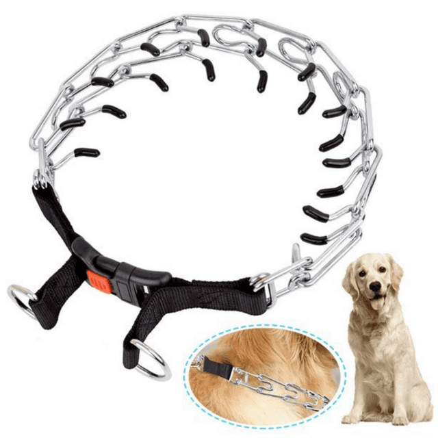 Dog Prong Collar with Quick Release, Adjustable Stainless Steel, Anti