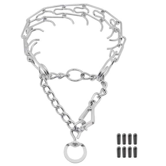 Libbipaw Ultra-Plus Adjustable Strap Prong Collar with Quick Release Clip for Small Dogs, Silver