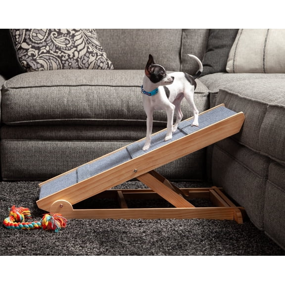 Dog-Proofer Pet Ramp - Lightweight and Durable Non-Slip Design for Pets Up to 150 Pounds, 6 Adjustable Easy-Access Heights, Folds Flat for Compact Storage, Up to 24.68 Inches Tall