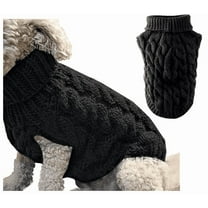 Dog Pullover Sweatshirt, Dog Winter Sweaters Warm Dog Clothes Vest Thick Puppy Soft Sweater Cute Boy Girl Halloween Christmas Outfit for Small Medium Dogs (Black,M)