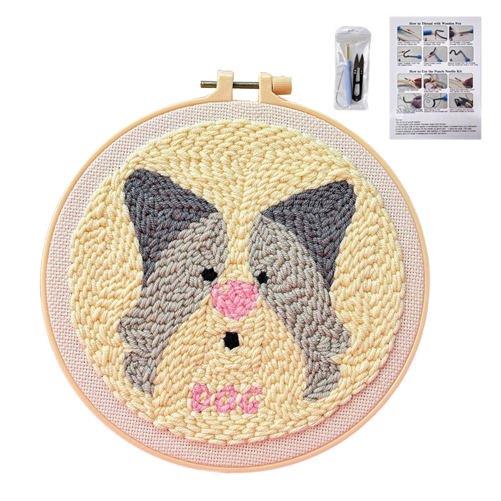 Dog Punch Needle Kit Dog Punch Needle Kit Handmade Embroidery Craft Set ...