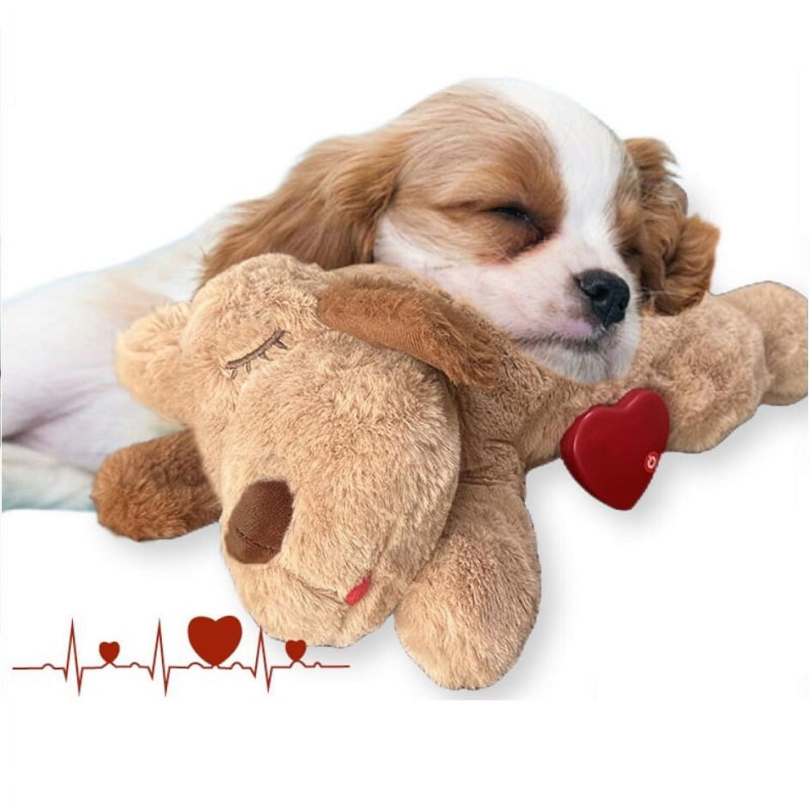 Dog Puppy Heartbeat Toy Comfort Cuddler Pillow, Dog Anxiety Relief Calming Aid,Heartbeat