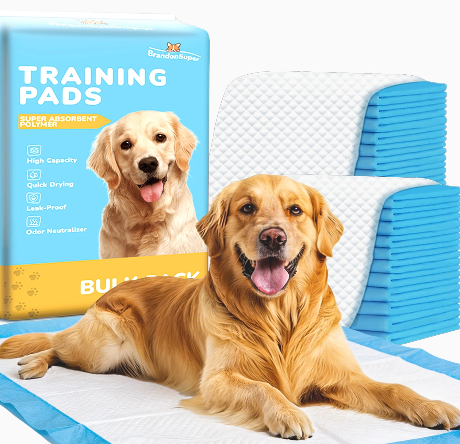 Dog Puppy Pads, 34" x 28" ,100PC,XL,SAP Super Absorbent Polymer,Pee Pads for Dogs Potty Training with Leak-Proof Quick-Dry Design