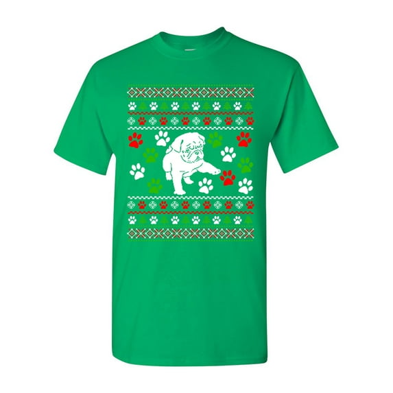 Dog Puppy Paws Lover Pet Ugly Christmas Gift Funny DT Adult T-Shirt Tee