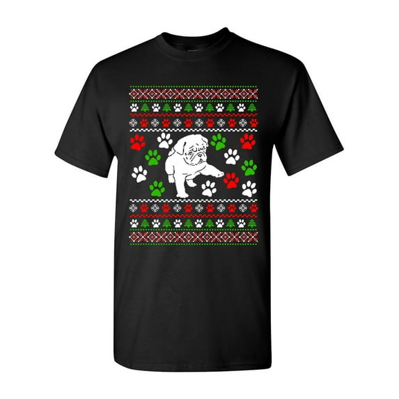 Dog Puppy Paws Lover Pet Ugly Christmas Gift Funny DT Adult T-Shirt Tee