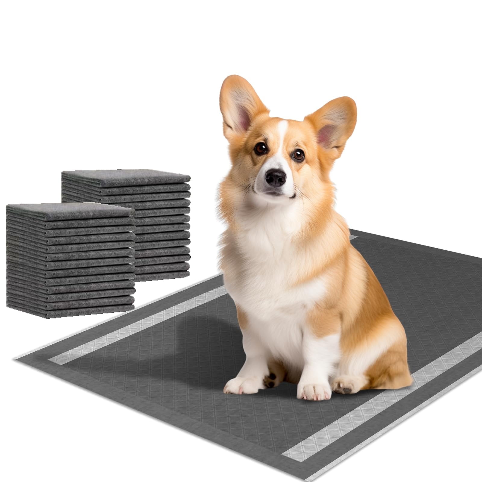 Dog and Puppy Pee Pads 100 Count, 23'' x 30'' Charcoal Odor-Control Puppy Pads with Leak-Proof Quick-Dry Design, Pet Training Pads for Potty Training Strong Absorbency