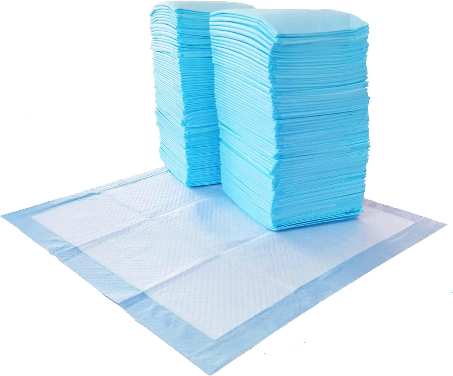 Dog and Puppy Pee Pads with 5-Layer Leak-Proof Design and Quick-Dry Surface for Potty Training, Regular, 22 x 22 Inch, Scented, Pack of 100, Blue & White