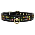 thumbnail image 1 of Dog, Puppy  Pet Collar, "#76 Two Row Confetti Crystal Jewelry Set", 1 of 2
