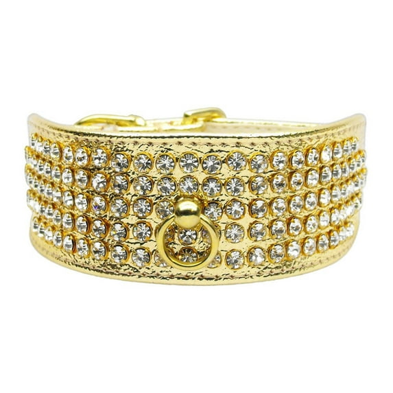 Dog, Puppy Pet Collar, "Five Row Clear Crystal"