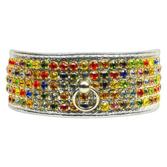 Dog, Puppy Pet Collar, "Five Row Confetti Jewel Set"